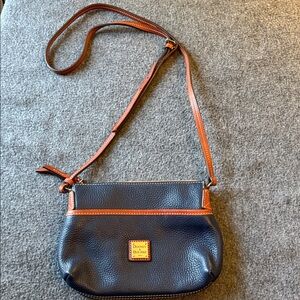 Dooney & Bourke Navy and Tan Crossbody Bag